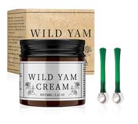 Crema Hidratante de ñame Silvestre,Wild Yam Cream Enriquecida Orgánica,Equilibrar Las Hormonas Wild Yam Cream Organic,Crema Hidratante Facial Mujer,Unisex,Con Bastoncillo de Masaje (60ml)
