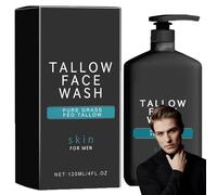 Crema hidratante de sebo para la cara, sebo bovino para las arrugas faciales, kit de cuidado de la piel para hombre, kit de cuidado facial para hombre, antiarrugas e hidratante para hombres (limpiador