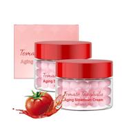 Crema hidratante facial con cápsulas de tomate, cápsulas ampolla de doble textura y ácido hialurónico, reafirmante de la piel para rejuvenecerla, apta para diversos tipos de piel (2pcs)