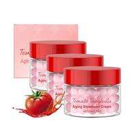 Crema hidratante facial con cápsulas de tomate, cápsulas ampolla de doble textura y ácido hialurónico, reafirmante de la piel para rejuvenecerla, apta para diversos tipos de piel (3pcs)