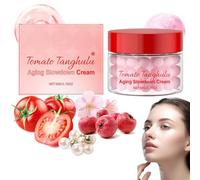 Crema hidratante facial con cápsulas de tomate, cápsulas ampolla de doble textura y ácido hialurónico, reafirmante de la piel para rejuvenecerla, apta para diversos tipos de piel (1pcs)