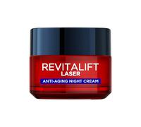 Crema hidratante facial con láser L'Oreal Paris Revitalift, máscara de noche antienvejecimiento de triple acción X3 con retinol profesional, ácido hialurónico y vitamina CG, 50 ml