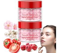 Crema hidratante facial de cápsulas de tomate, crema hidratante facial de tomate, crema de cápsulas revitalizadora de la piel para apagada y seca, fórmula iluminadora para piel sensible (2pcs)