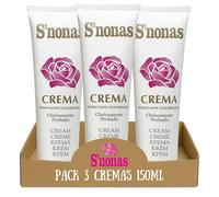 Crema Hidratante Glicerinada S'Nonas - Protección e Hidratación Intensa - ideal para Manos, Codos, Rodillas y Pies, Pack Tubo 150ml (3)