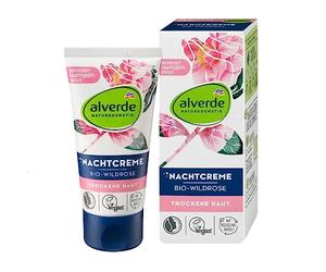 Crema hidratante para la cara nocturna de Alverde Wild-Rose - Helps Regenerate Skin & Restore Radiance - 50 ml - (no probado en animales) Alverde Natural Cosmetic