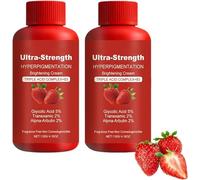 Crema Iluminadora Triple Ácida de Fresa, Crema de Fresa para Piernas con Queratosis Pilaris, Loción Hidratante Corporal, Loción Iluminadora para Hiperpigmentación, Para Todo Tipo de Piel