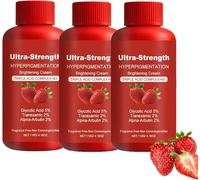 Crema Iluminadora Triple Ácida de Fresa, Crema de Fresa para Piernas con Queratosis Pilaris, Loción Hidratante Corporal, Loción Iluminadora para Hiperpigmentación, Para Todo Tipo de Piel