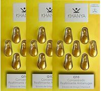Crema Khanya Q10 Concentrado Reafirmante Antiarrugas con Extracto de Ginkgo | Vitamina E [Pack de 3 blisters x 7 Capsulas] [21 Ampollas Total]