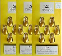 Crema Khanya Q10 Concentrado Reafirmante Antiarrugas con Extracto de Ginkgo | Vitamina E [Pack de 3 blisters x 7 Capsulas] [21 Ampollas Total]