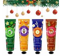 Crema Manos Navidad, Crema de Manos Regalo, Mini Hand Cream Set, Cream Protectora de Manos Reparadora Hidratante Nutritiva Regalos para Navidad, para Mujeres Hombres Mamás y Colegas, 4 Piezas