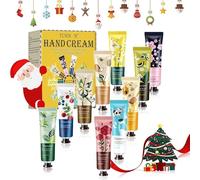 Crema Manos Navidad, Crema de Manos Regalo, Mini Hand Cream Set, Cream Protectora de Manos Reparadora Hidratante Nutritiva Regalos para Navidad, para Mujeres Hombres Mamás y Colegas, 10 Piezas