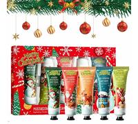 Crema Manos Navidad, Crema de Manos Regalo, Mini Hand Cream Set, Cream Protectora de Manos Reparadora Hidratante Nutritiva Regalos para Navidad, para Mujeres Hombres Mamás y Colegas, 5 Piezas