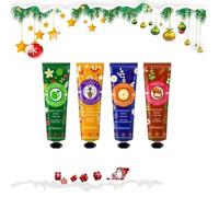 Crema Manos Navidad, Crema de Manos Regalo, Mini Hand Cream Set, Cream Protectora de Manos Reparadora Hidratante Nutritiva Regalos para Navidad, para Mujeres Hombres Mamás y Colegas, 4 Piezas