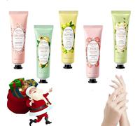 Crema Manos Navidad, Crema de Manos Regalo, Mini Hand Cream Set,Crema Protectora de Manos Reparadora Hidratante Nutritiva Regalos para Navidad,5 Piezas