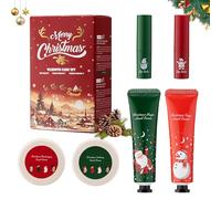 Crema Manos Navidad, Set de Crema de Manos, Crema Hidratante Reparadora con Aroma para Manos, Incluye 2 Barras de Labios, 2 Cremas de Manos y 2 Cremas para el Cuidado de Los Pies, Unisex (6 piezas)