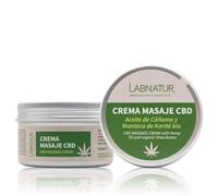 Crema Masaje CBD 100ml Labnatur. Con cannabidiol y manteca de karité bio. Hidrata en profundidad. Producto natural. Crema corporal con Cañamo.