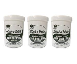 Crema moldeadora Black and White Genuine Pluko Hair Dressing Pomade para cabello, 200 ml, 3 unidades (total de 600 ml)