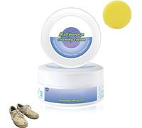 Crema multifuncional de limpieza y eliminación de manchas, crema de limpieza multiusos, crema de limpieza blanca para zapatos con esponja, limpiador de zapatos blanco, sin necesidad de lavar, pasta