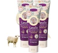 Crema natural de lanolina para manos y pies, fórmula no grasa de rápida absorción, hidratante y que alivia las grietas y la sequedad. Crema para pies,3pcs