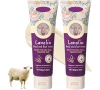 Crema natural de lanolina para manos y pies, fórmula no grasa de rápida absorción, hidratante y que alivia las grietas y la sequedad. Crema para pies,2pcs