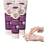 Crema natural de lanolina para manos y pies; hidrata los pies y mejora la piel seca y agrietada; refrescante y no grasa; ideal para talones y pies secos o agrietados.