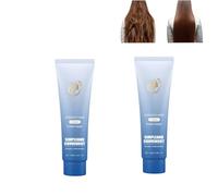 Crema para alisar el cabello con proteínas, seda y brillo, crema para el cabello, queratina y aminoácidos, solución suavizante para cabello rizado y seco, cuidado de salón sin formaldehído (2 unidades