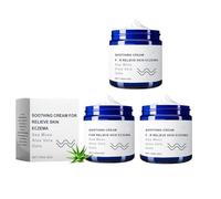 Crema para calmante natural con musgo y avena de mar, crema para calmante natural, crema para el cuidado del cuerpo de alivio de la piel, crema de eccema hidratante para piel seca (3pcs)