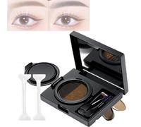 Crema para cejas y delineador de ojos con sello, 2 en 1 impermeable en polvo para cejas y crema delineador de ojos con cepillo de doble punta, sello delineador de ojos multifuncional (#01)