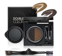 Crema Para Cejas Y Delineador De Ojos Con Sello, 2 En 1 Polvo Impermeable Para Cejas Y Crema Delineadora De Ojos, Máscara De Cejas De Dos Colores Con Cepillo (01#)