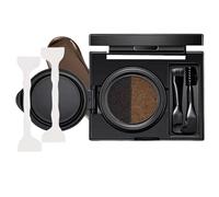 Crema para cejas y delineador de ojos con sello,2 en 1 polvo para cejas y crema delineador de ojos impermeable con cepillo de doble punta,sello de delineador de ojos de doble cabeza (01#)