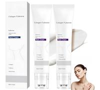 Crema para el cuello con colágeno y fullereno,loción reparadora hidratante antiedad para la piel del cuello,crema reafirmante para suavizar líneas de expresión,mejorar el contorno (2 Piezas)
