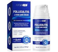 Crema para Foliculitis y Acné con Ácido Salicílico 1% y Extractos Herbales, Cuero Cabelludo, Rostro, Cuerpo y Glúteos, Pelo Encarnado, Granitos, Reparación, Refino de Poros y Control de Grasa, 100g