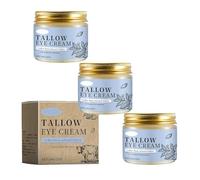 Crema para ojos con sebo de res y café para ojeras, cuidado de ojos con sebo de res orgánico de ganado alimentado con pasto, antiarrugas e hidratante, reafirmante, hidratante (3pcs)