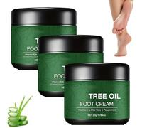 Crema para pies con aceite de té, crema hidratante calmante para pies con aloe vera y té, bálsamo hidratante para pies, crema reparadora para pies para talones y callos agrietados (3 Pcs)