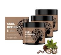 Crema para rizos para peinar, Crema hidratante de ricino negro para rizar, crema para rizar el cuidado de los rizos, textura brillante, definir los rizos naturales, reduce el encrespamiento (3)