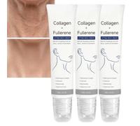 Crema reafirmante multipéptido de colágeno para el cuello con rodillo de masaje, suero corporal hidratante antienvejecimiento, loción multiusos reafirmante antiarrugas, crema tensora para levantar la
