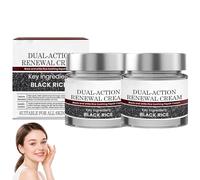 Crema Renovadora de Doble Acción Keratin Erase, Crema Reparadora Calmante de Arroz Blanco y Negro, Mejora la Hidratación de la Piel, para Todo Tipo de Piel (2PCS)