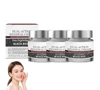 Crema Renovadora de Doble Acción Keratin Erase, Crema Reparadora Calmante de Arroz Blanco y Negro, Mejora la Hidratación de la Piel, para Todo Tipo de Piel (3PCS)