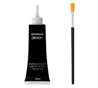 Crema Reparadora de Cuero, Kit de Reparación para Sofás, Asientos de Automóviles y Zapatos - Negro, 20ML - Incluye Pincel del Artista