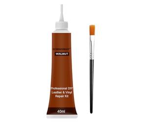 Crema Reparadora de Cuero,Reparador Cuero,Reparador Cuero Coche,Leather Repair Kit,Crema De Reparación De Cuero,Pincel del Artista,para sofás, Asientos de automóviles, Zapatos,Marrón,40ML
