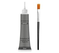 Crema Reparadora de Cuero, Reparador para Coches y Sofás, Leather Repair Kit, Pincel del Artista, para Automóviles y Zapatos, Gris, 20ML