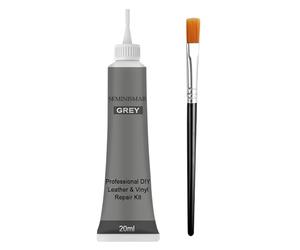 Crema Reparadora de Cuero, Reparador para Coches y Sofás, Leather Repair Kit, Pincel del Artista, para Automóviles y Zapatos, Gris, 20ML