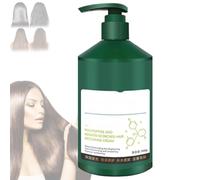Crema reparadora de permanente con queratina peptídica, crema para el cuidado de la queratina peptídica, acondicionador suave y desechable para mujeres, control de grasa y antifrizz