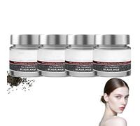 Crema reparadora para la piel con arroz negro, exfoliante con arroz negro y salvado de arroz, fórmula reafirmante y antiarrugas, hidratante y suavizante para todo tipo de pieles (4pcs)