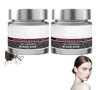 Crema reparadora para la piel con arroz negro, exfoliante con arroz negro y salvado de arroz, fórmula reafirmante y antiarrugas, hidratante y suavizante para todo tipo de pieles (2pcs)