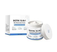 Crema restauradora de la piel 10 en 1 con biotina, con fórmula de hidratación profunda, 50 g, crema corporal reafirmante, loción hidratante diaria, se absorbe fácilmente, para rostro, cuello, brazos y