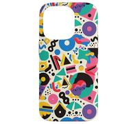 Crema Retro 80s 90s Bold Play Icon Pattern Carcasa para iPhone 14 Pro