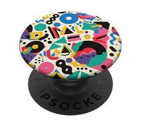 Crema Retro 80s 90s Bold Play Icon Pattern PopSockets PopGrip Adhesivo