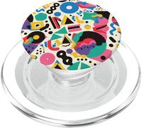 Crema Retro 80s 90s Bold Play Icon Pattern PopSockets PopGrip para MagSafe