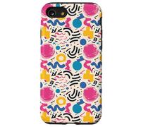 Crema Retro 80s 90s Brush Form Energy Pattern Carcasa para iPhone SE (2020) / 7/8